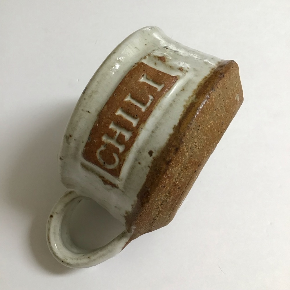 Handmade Studio Pottery Chili Bowl Handle Natural Speckled Glaze Rustic Cabin - Picture 9 of 14